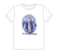 Camiseta branca - Estampa N. S. das Graças