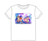 Camiseta branca - Estampa Cavalos